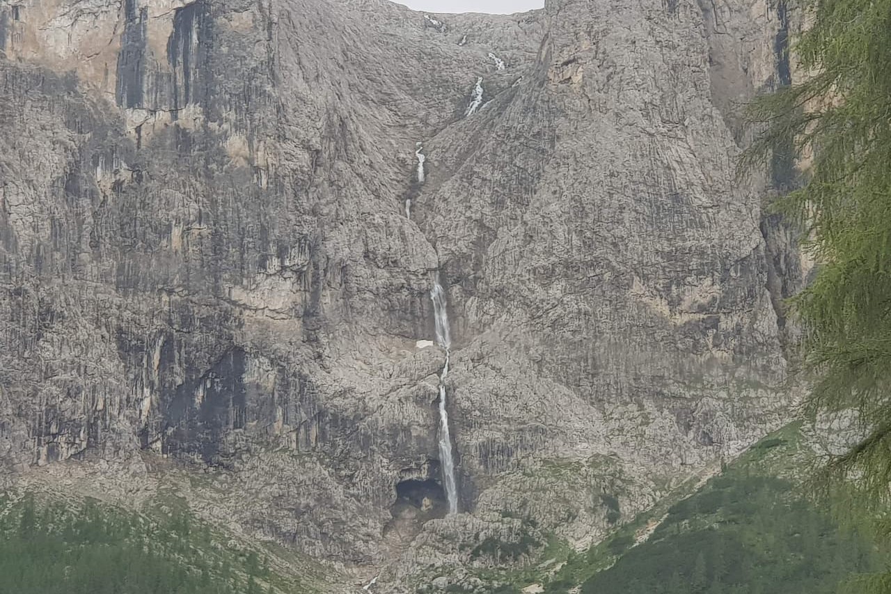 Primo piano sulle cascate del Pisciadù