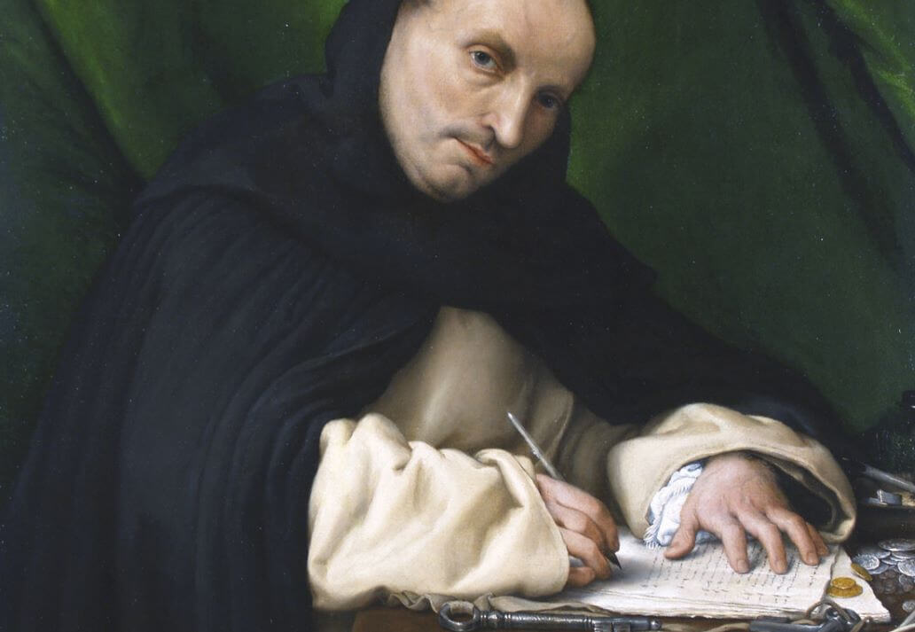 ritratto di monaco di lorenzo lotto al museo di santa caterina